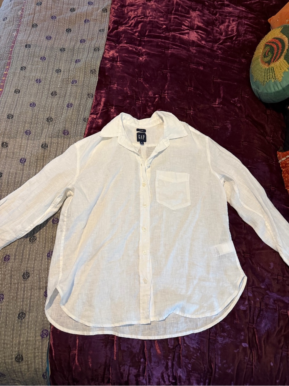GAP White Linen Button-Down Blouse Oversized NEVER WORN